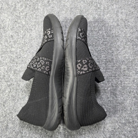 Clarks Women's Adella Stride Cloudsteppers Sneaker in Black Knit Lleopard Print - Picture 7 of 8